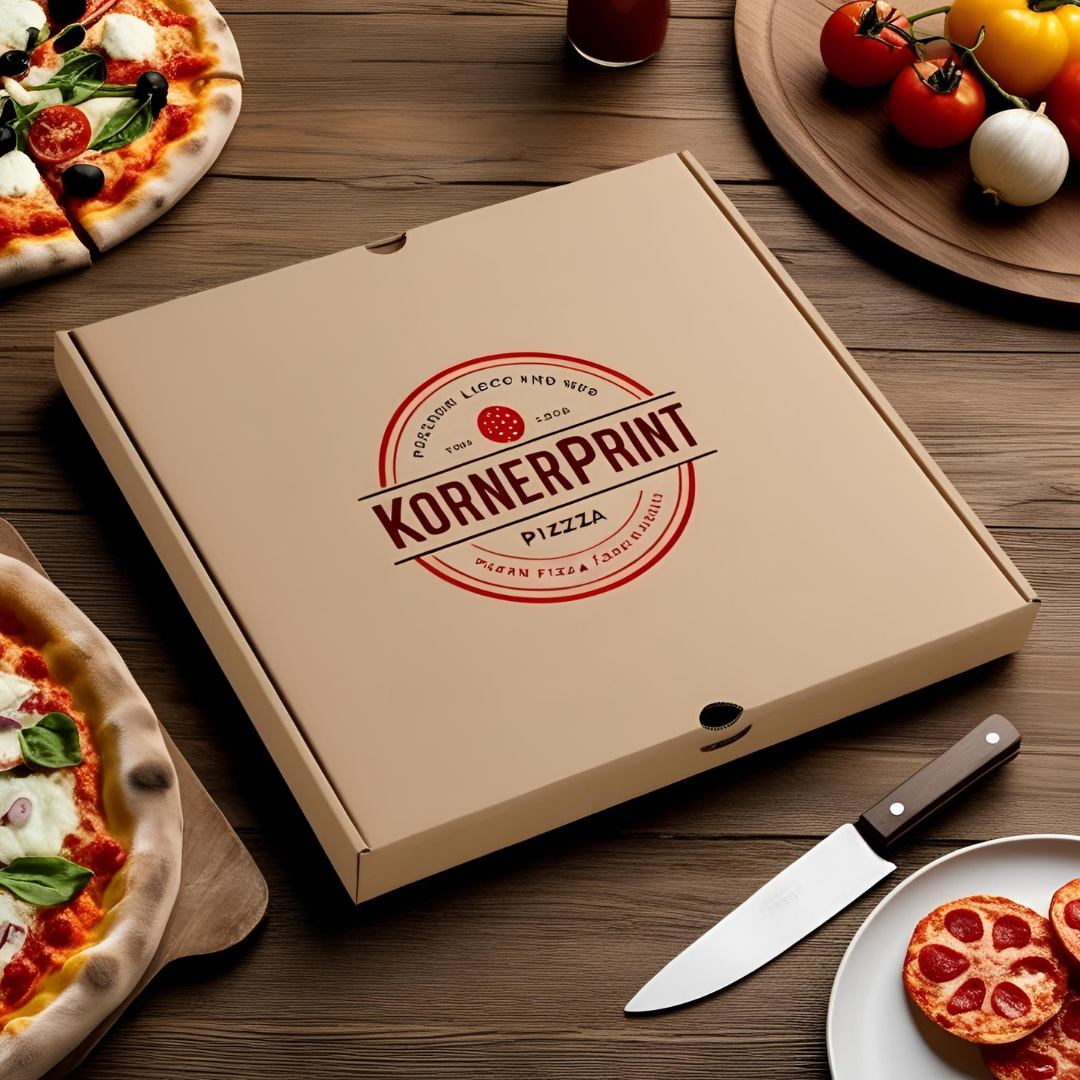 Boite pizza kraft brun hauteur 3,5cm (à partir de 1000 exemplaires)