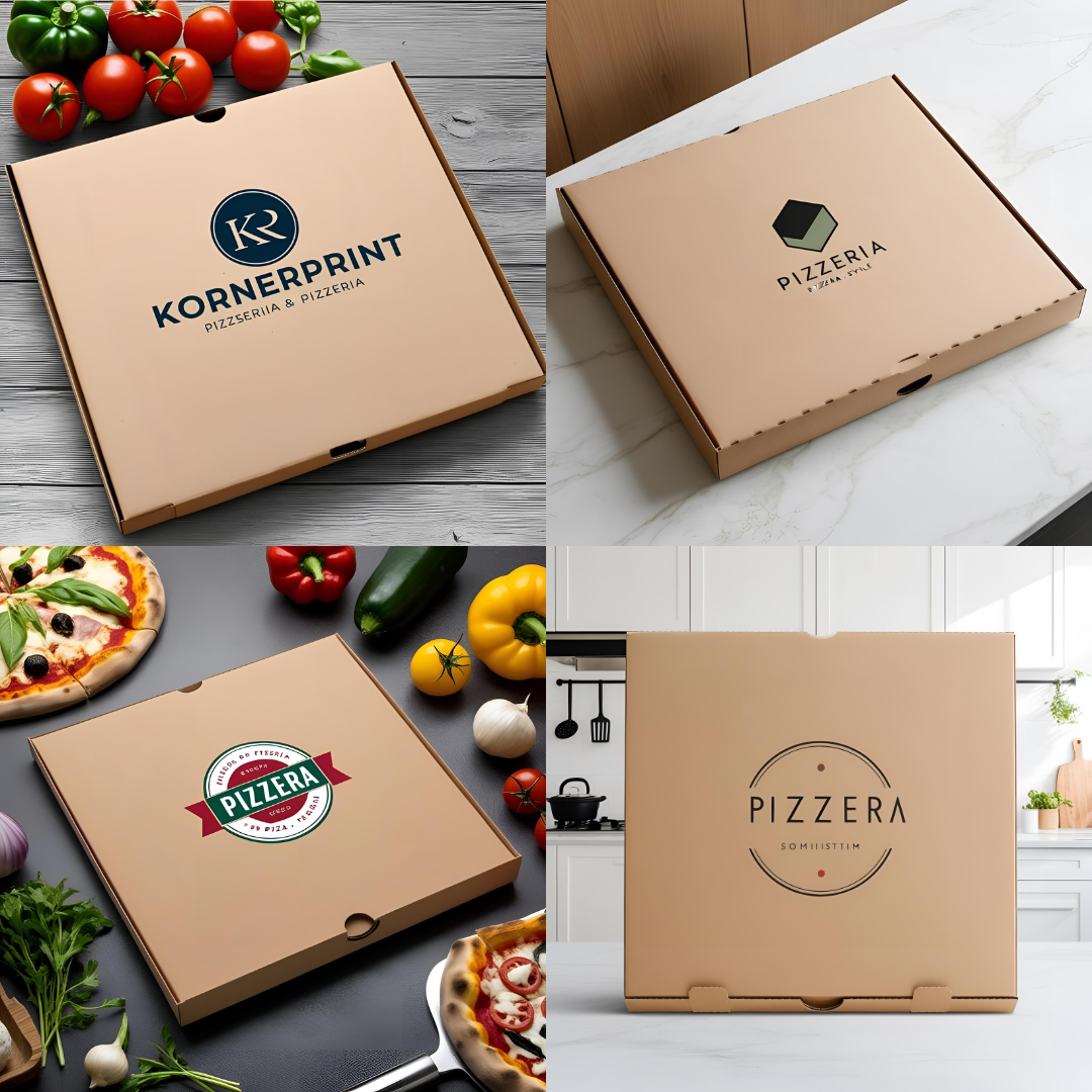Boite pizza kraft brun hauteur 3,5cm (à partir de 1000 exemplaires)