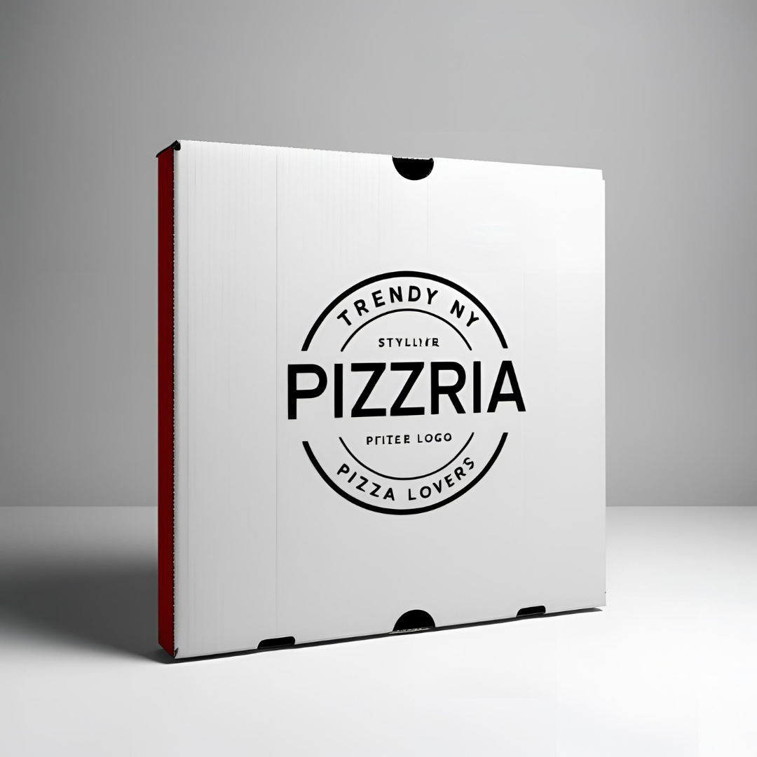 Boite pizza couleur Blanche hauteur 3,5cm (à partir de 1000 exemplaires)