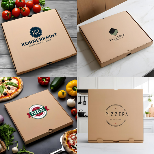 Boite pizza kraft brun hauteur 3,5cm (à partir de 1000 exemplaires)
