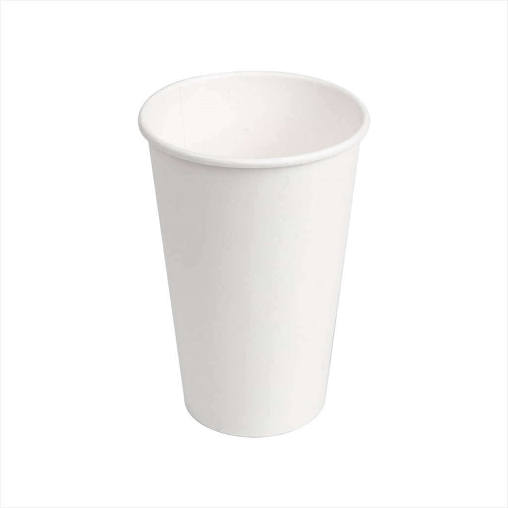 Gobelets boissons chaudes 1 paroi 480 ml 300 + 18 pe g/m2 ø9/6x13,2 cm blanc carton - carton de 1000 unités