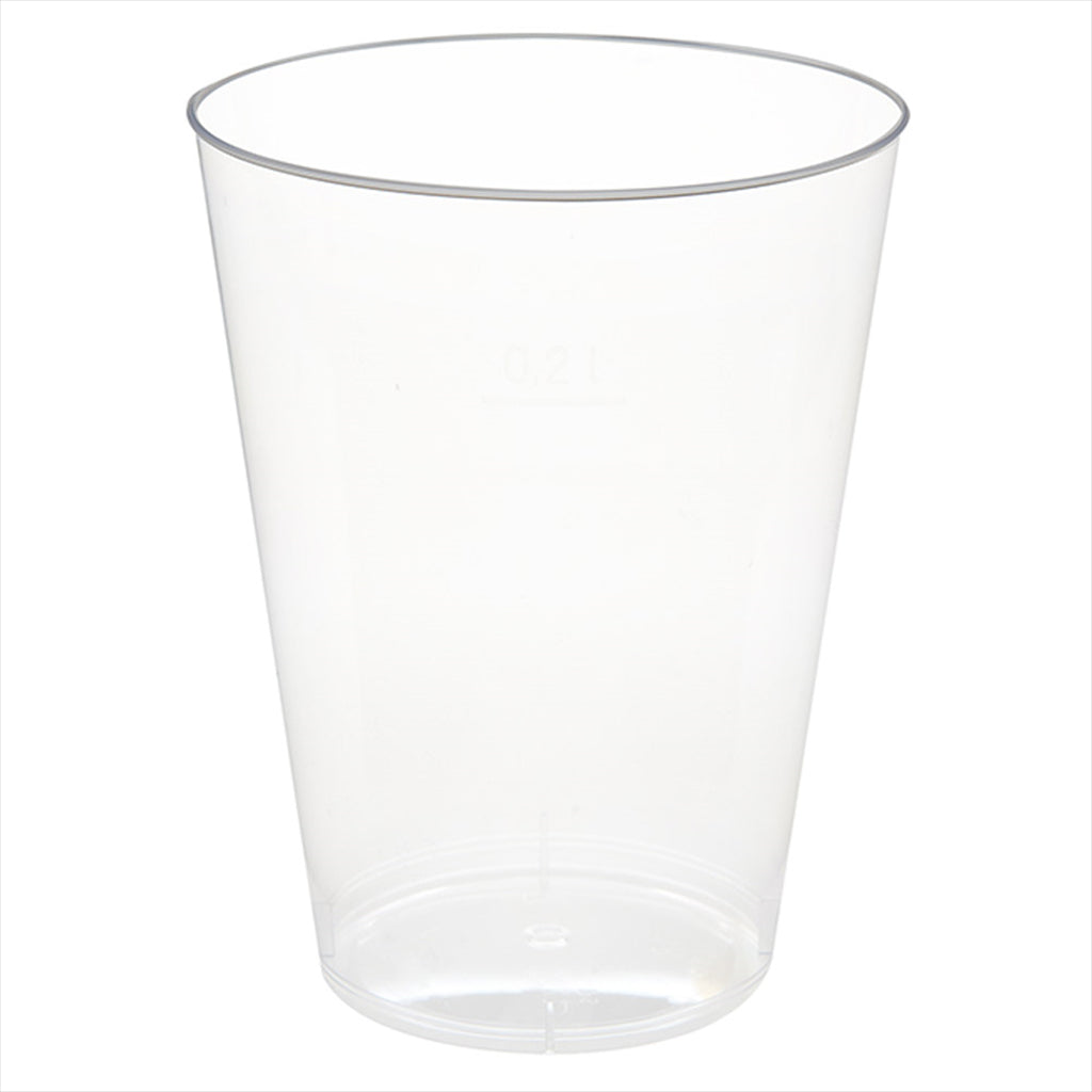 Verres injectés 200 ml ø 7,5x9,7 cm transparent cristal plastique ps - carton de 1000 unités