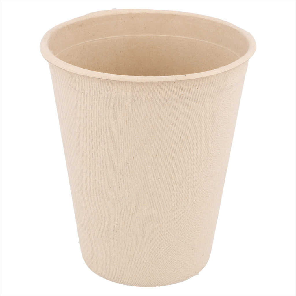 Gobelets compostable et biodegradable 260 ml ø 8x9,1 cm naturel canne à sucre - carton de 1000