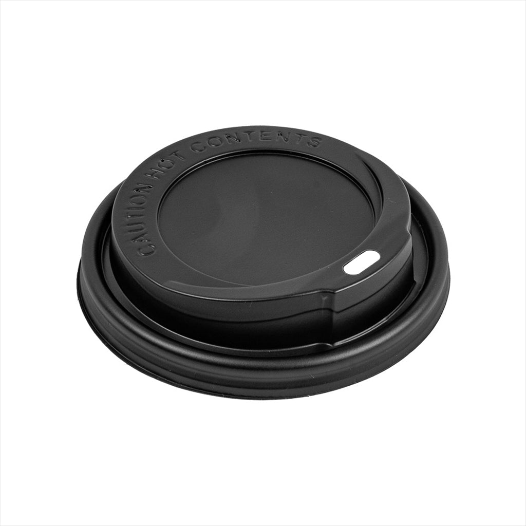 COUVERCLES HAUTS POUR GOBELETS 360/480 ML NOIR PLASTIQUE PS