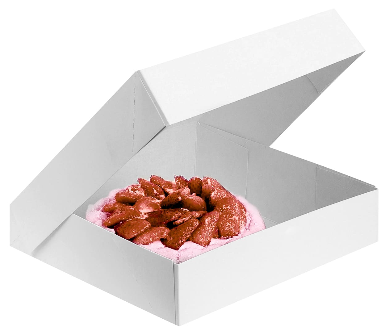 Boite patissière blanche hauteur 8 cm (à partir de 500 exemplaires)