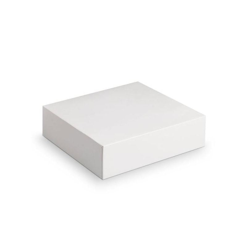 Boite patissière blanche hauteur 8 cm (à partir de 500 exemplaires)
