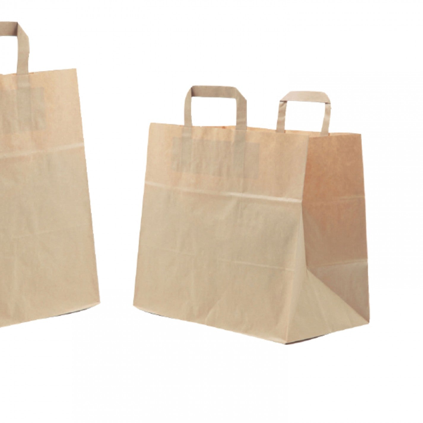 Sac cabas Kraft poignée plate 32+22x24