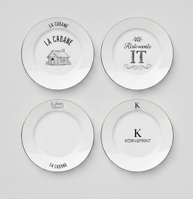 Assiette personnalisée restaurant : vaisselle en porcelaine sur mesure