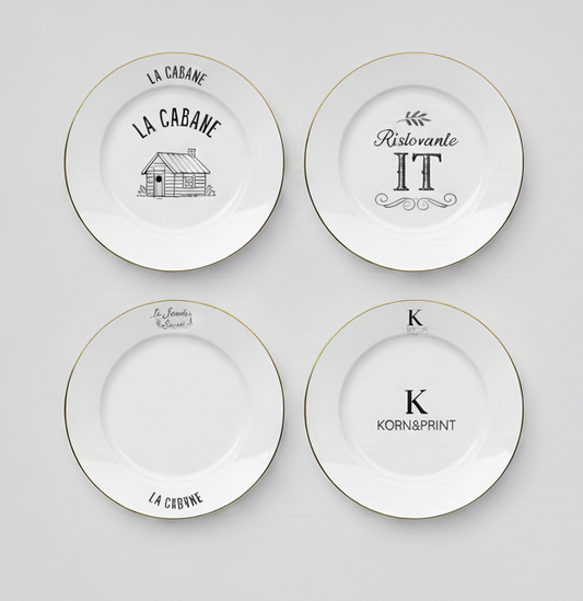 Assiette personnalisée restaurant : vaisselle en porcelaine sur mesure