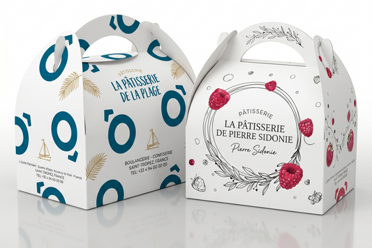 Boite patissière avec poignée