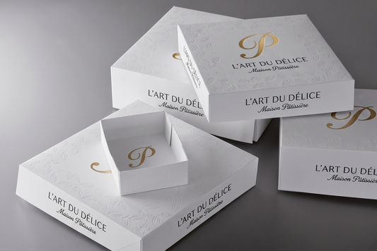 Boite pâtissière blanche hauteur 5cm (à partir de 500 exemplaires)