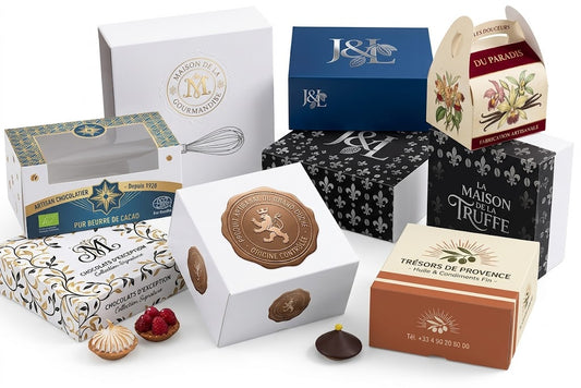 Boite patissière blanche hauteur 8 cm (à partir de 500 exemplaires)