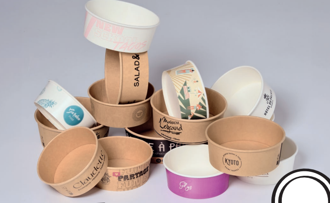 Pot à salade carton blanc