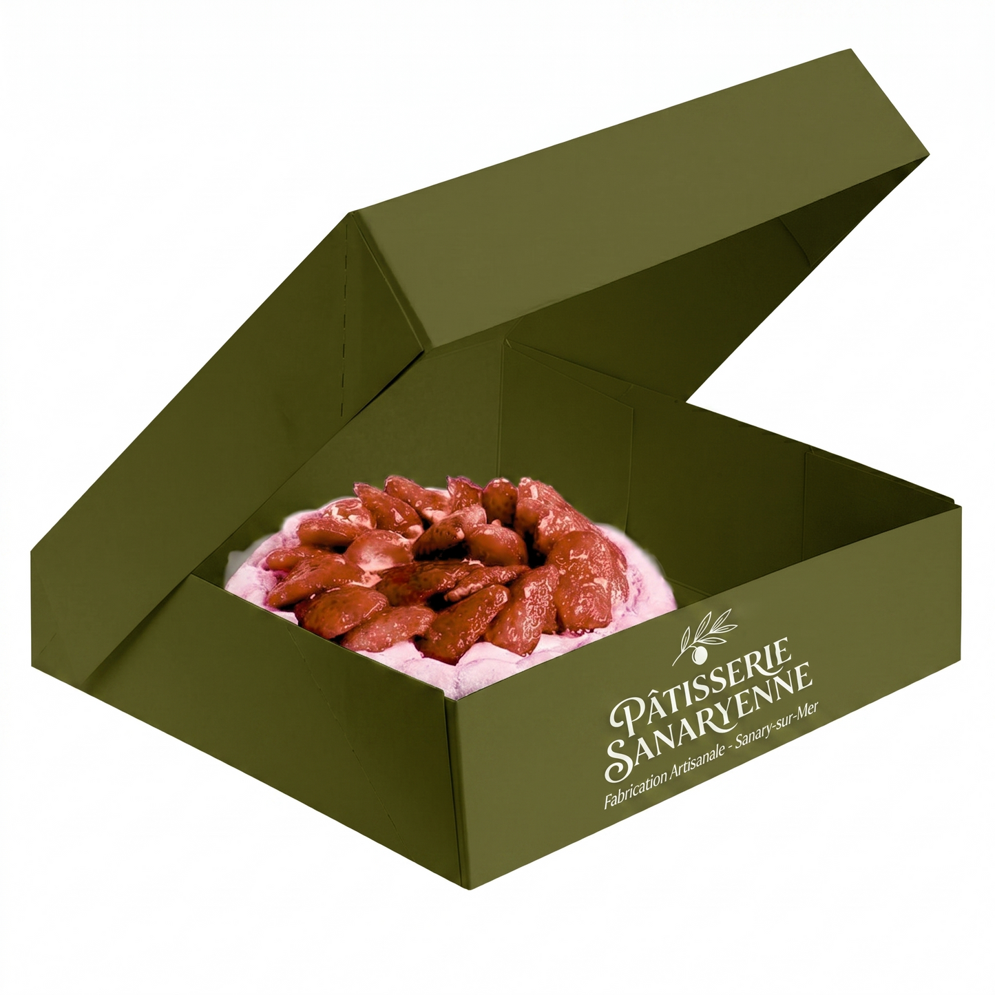 Boite patissière blanche hauteur 8 cm (à partir de 500 exemplaires)