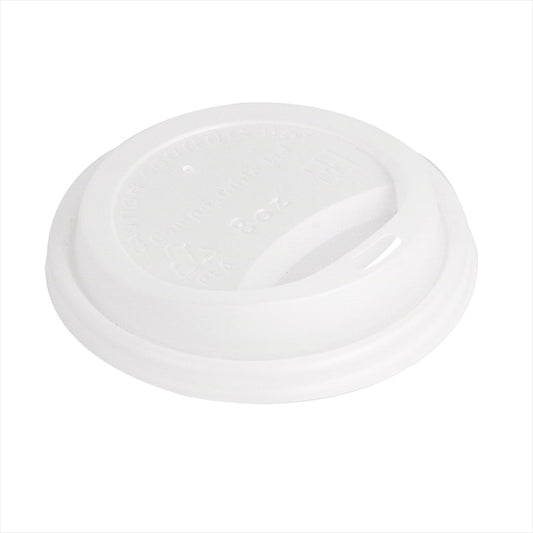 Couvercles pour gobelets 240 ml biodegradable blanc cpla - carton de 1000