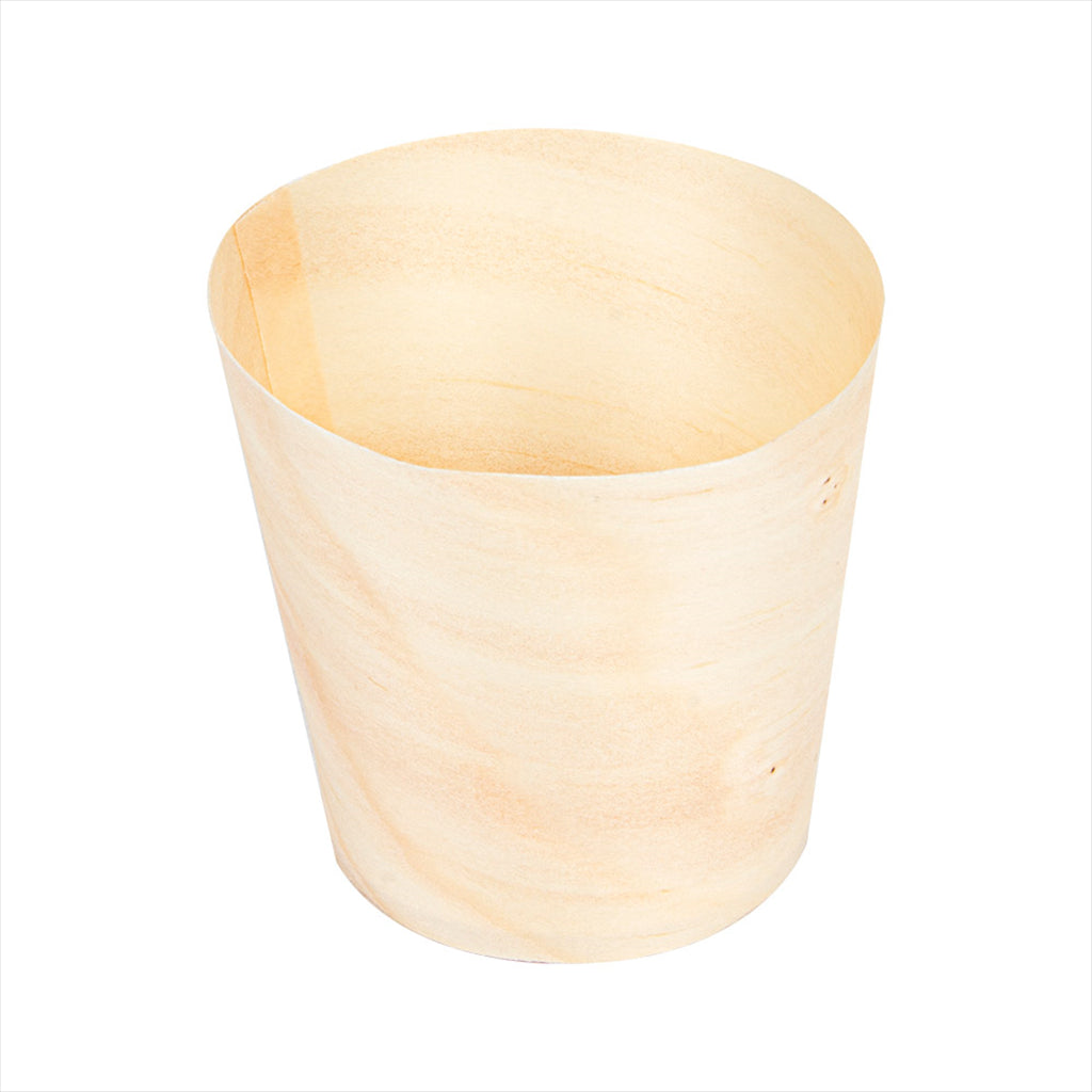 Mini verres en feuille de pin 15 ml ø 4,4x4,5 cm naturel bois - carton de 50 unités