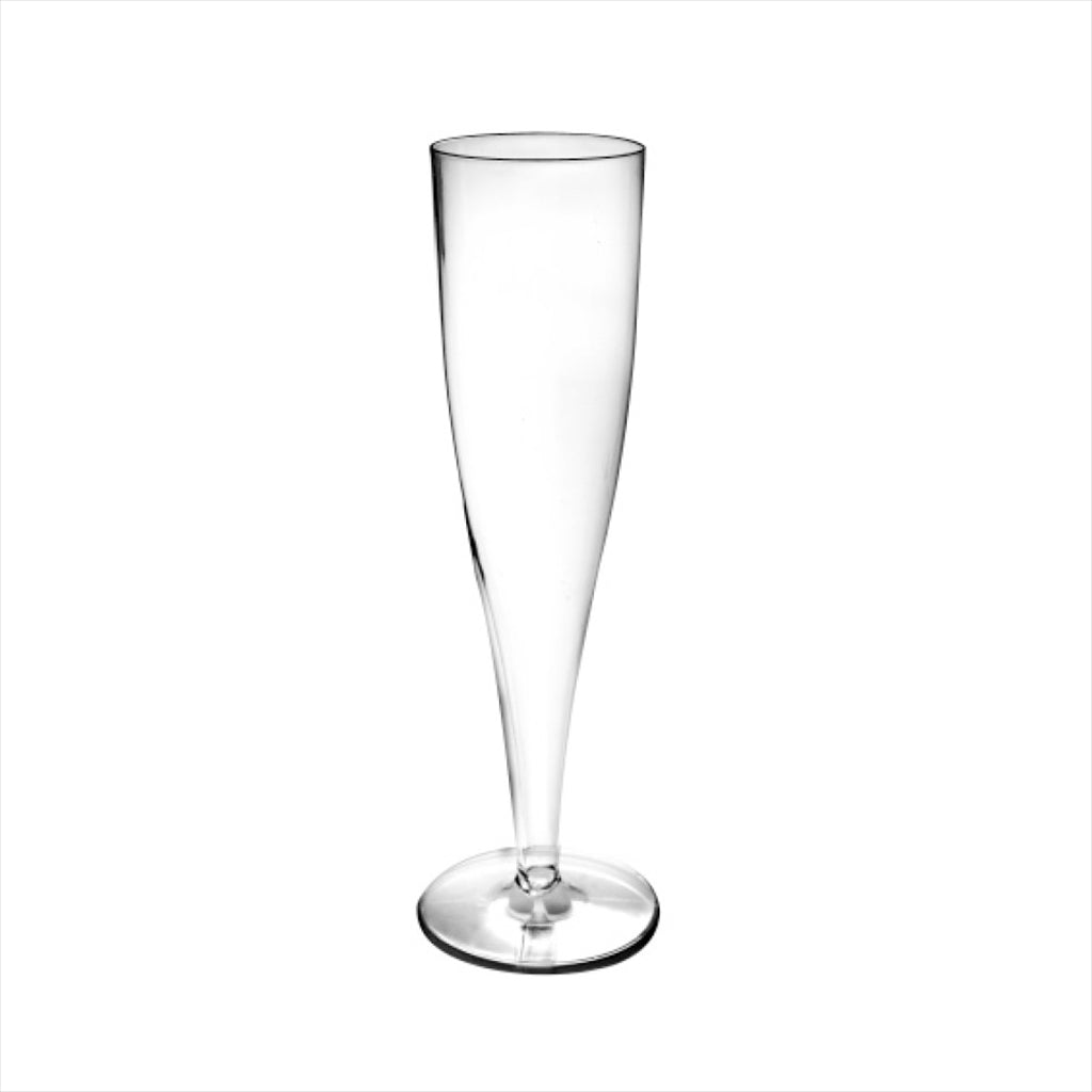 Flûtes injectées "champagne" 125 ml ø 4,9x20 cm transparent cristal plastique ps - carton de 100 unités