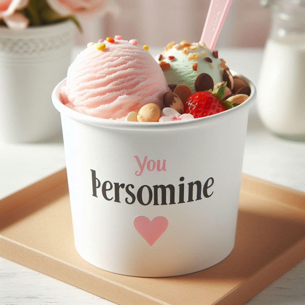 Pot à glace avec logo