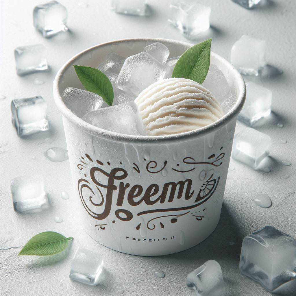 Pot  glace blanc avec logo