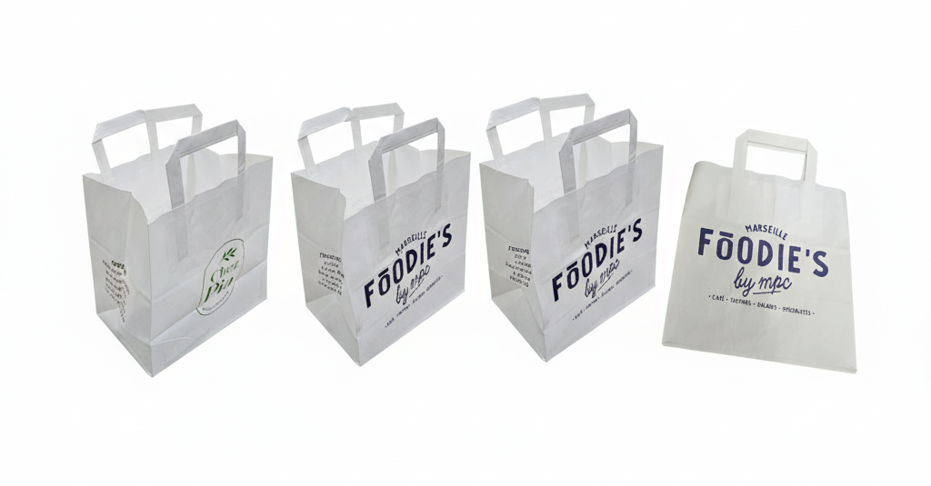 Sac kraft personnalisé avec poignées plates