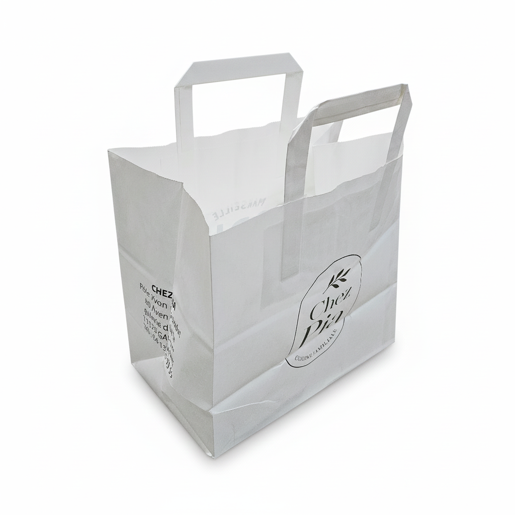 Sac poignée plate avec logo personnalisé