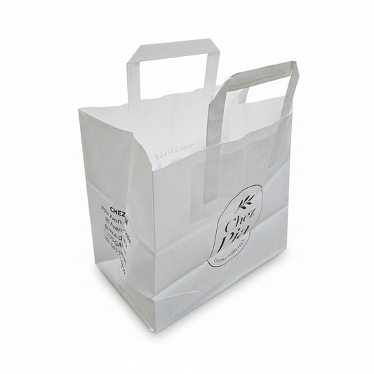 Sac poignée plate avec logo personnalisé