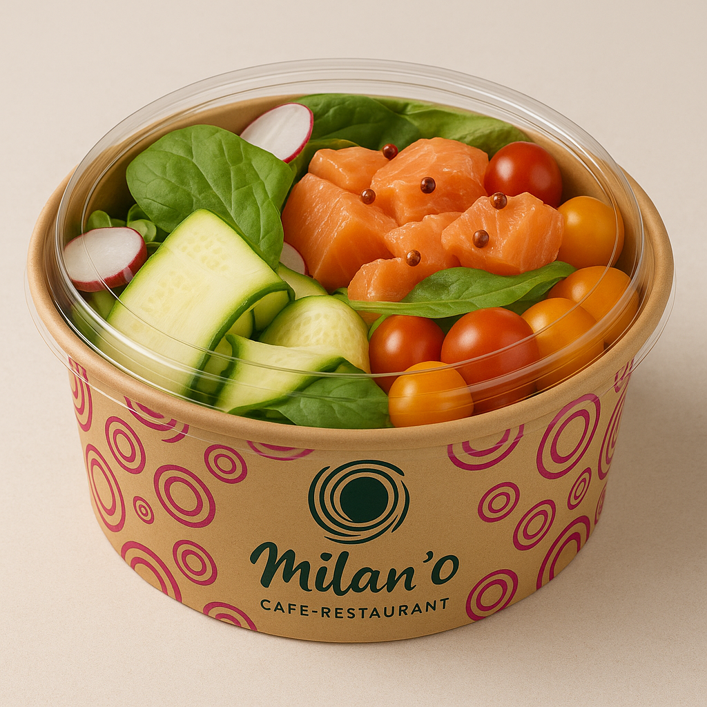 Saladier personnalisé en carton a partir de 2000 unités