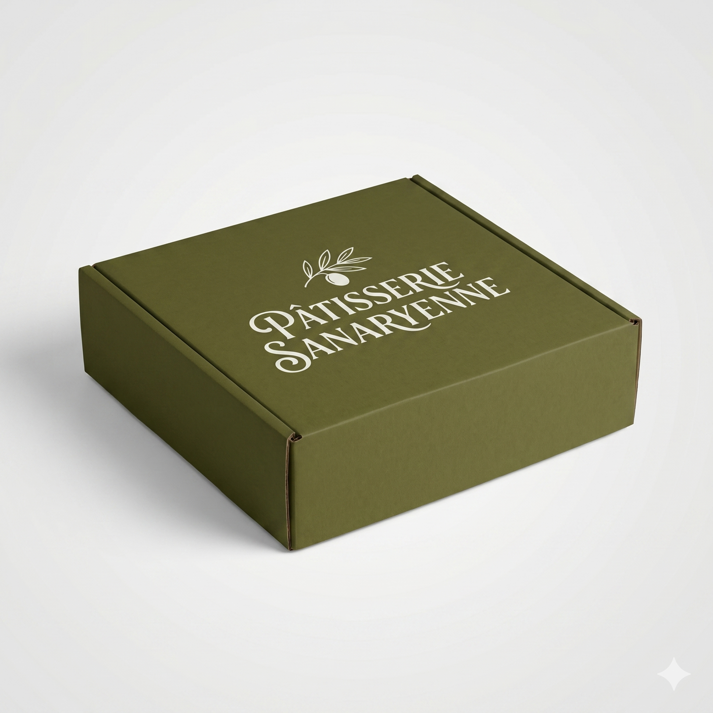 Boite pâtissière blanche hauteur 5cm (à partir de 500 exemplaires)