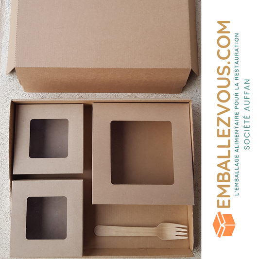 Plateau repas à emporter 100% carton - vendu par 50